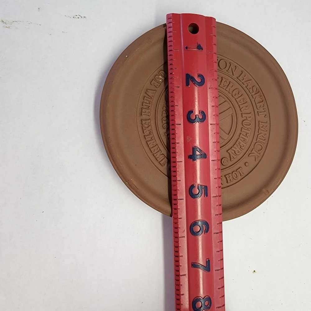 Longaberger Button Basket Brick solid clay pottery warming stone